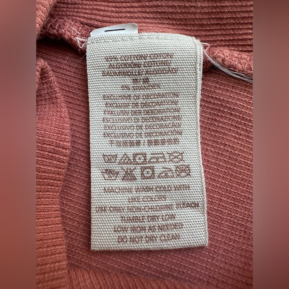 Free People Dusty Rose Knit Tunic Key Hole Short Sleeve XS - Picture 4 of 4